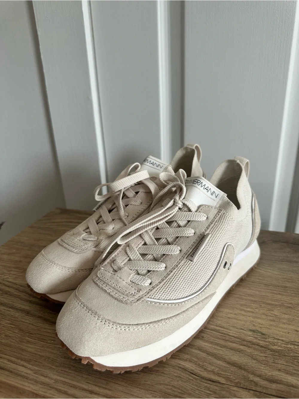 Zimmermann Beige Suede & Mesh Sneakers